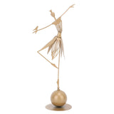Dancing Girl Statue Metal Outdoor Sculpture Garden Decoration for Lawn Bookshelf Terrace - Top-Down View
