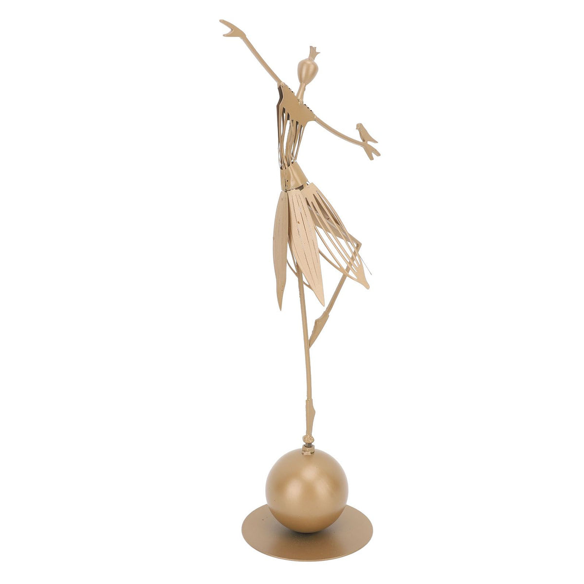 Dancing Girl Statue Metal Outdoor Sculpture Garden Decoration for Lawn Bookshelf Terrace