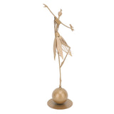 Dancing Girl Statue Metal Outdoor Sculpture Garden Decoration for Lawn Bookshelf Terrace - 45-Degree Angle