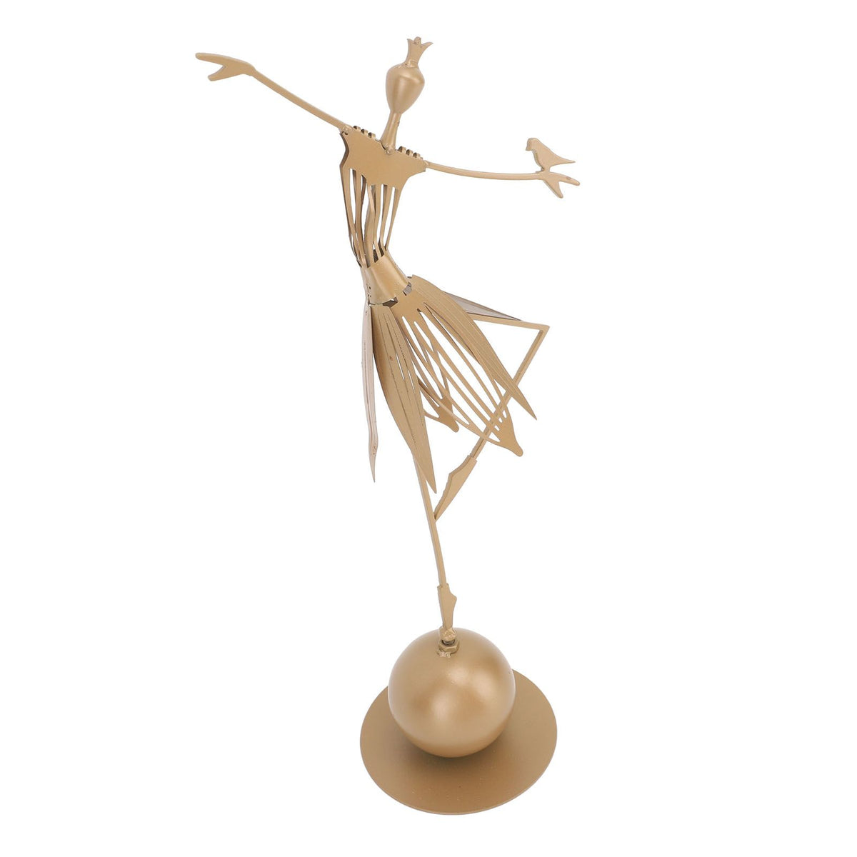 Dancing Girl Statue Metal Outdoor Sculpture Garden Decoration for Lawn Bookshelf Terrace
