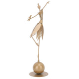 Dancing Girl Statue Metal Outdoor Sculpture Garden Decoration for Lawn Bookshelf Terrace - Extra Image