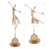 Dancing Girl Statue Metal Outdoor Sculpture Garden Decoration for Lawn Bookshelf Terrace