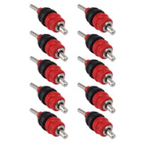 10pcs Automatic Chicken Water Nipple 360 Degree Poultry Drinking Water Chicken Duck Hen Watering Nipple Red Steel Ball - Top-Down View