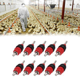 10pcs Automatic Chicken Water Nipple 360 Degree Poultry Drinking Water Chicken Duck Hen Watering Nipple Red Steel Ball