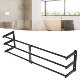 Bathroom Wall Towel Rack Wall Mounted 3 Bars Aluminum Alloy Rolled Towel Holder for Rolled Towels Black