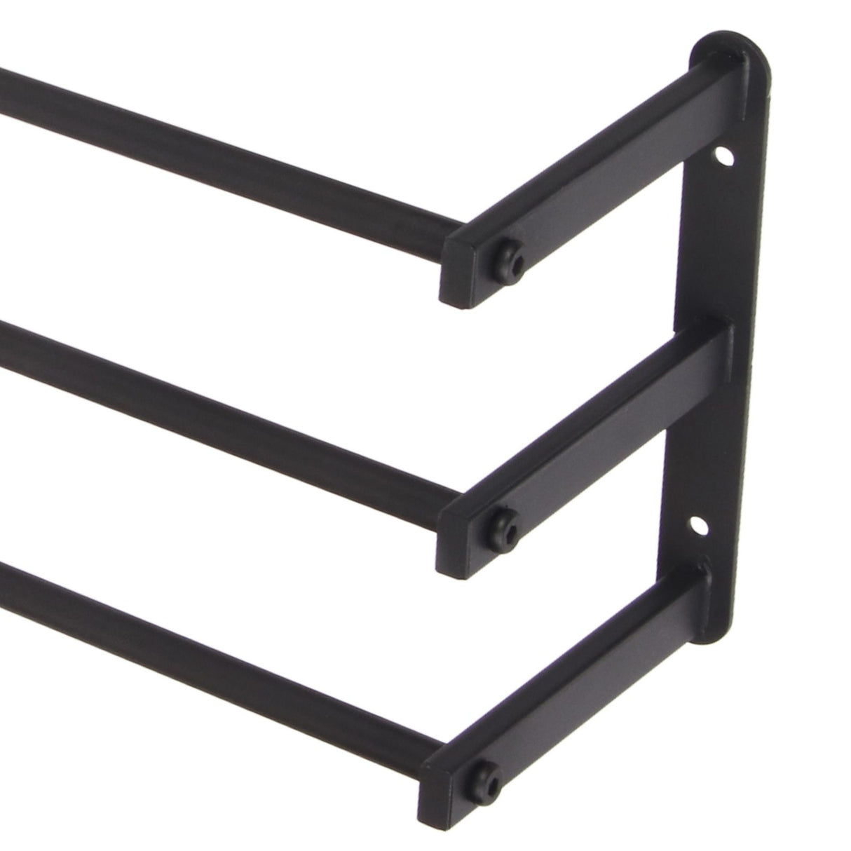 Bathroom Wall Towel Rack Wall Mounted 3 Bars Aluminum Alloy Rolled Towel Holder for Rolled Towels Black