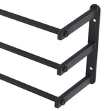 Bathroom Wall Towel Rack Wall Mounted 3 Bars Aluminum Alloy Rolled Towel Holder for Rolled Towels Black - Extra Image