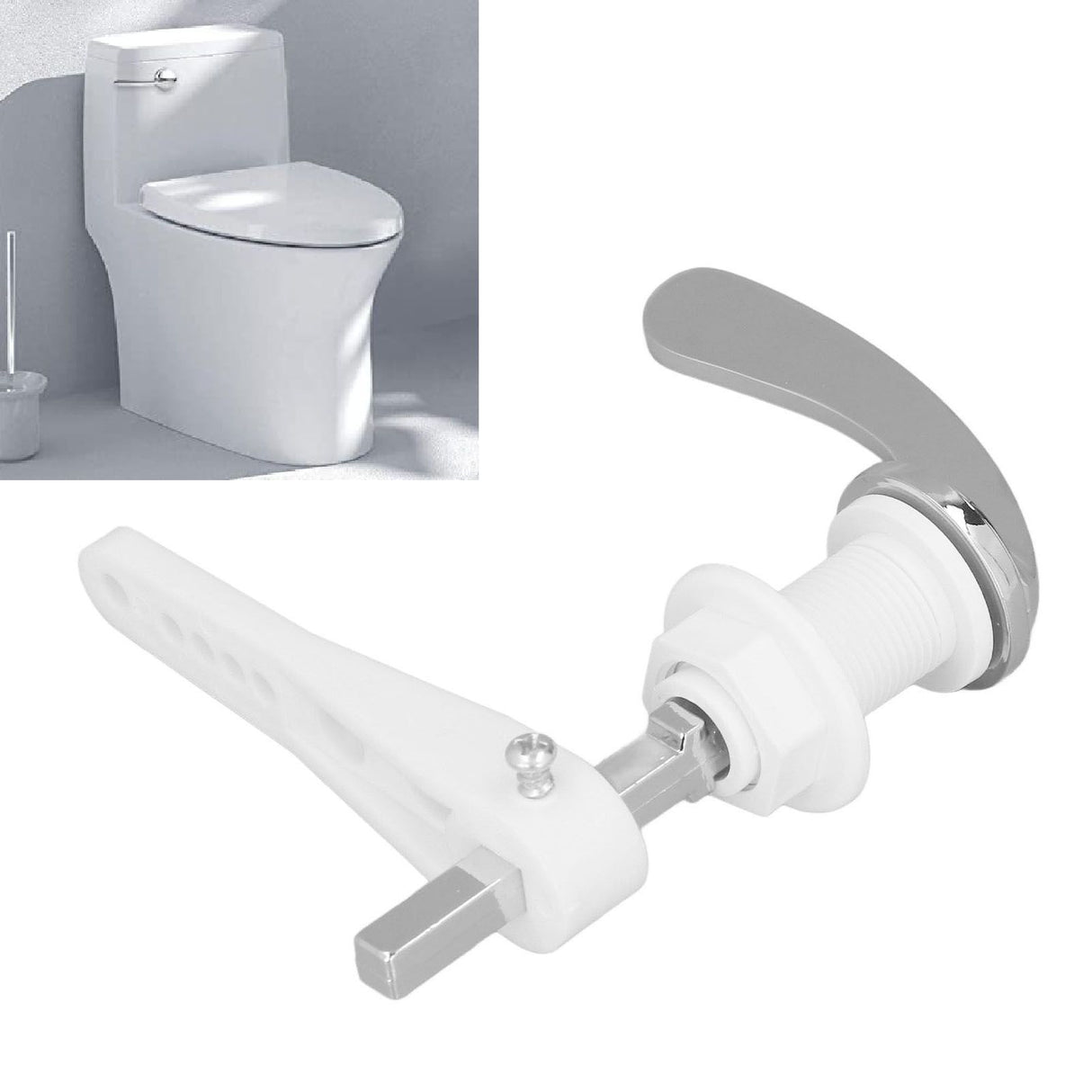 Toilet Tank Handle Electroplating Process Universal Zinc Alloy and Plastic Toilet Handle Replacement for Bathroom