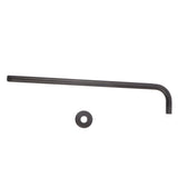 Shower Arm Stainless Steel Shower Head Extension Pipe Bathroom Shower Hardware Accessories Black 52cm