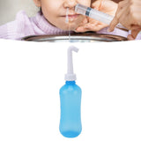 Nasal Irrigation Manual Sinus Rinse Bottle Pressure Nose Wash Cleaner for Children Adults Kids 310ml+Single Hole Head +Five Hole Head - Extra Image