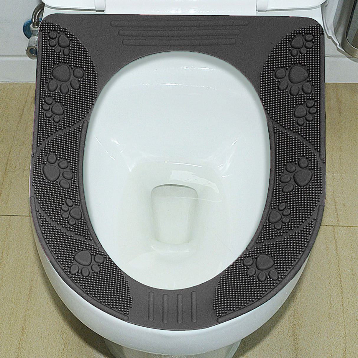 Four Season Universal Toilet Seat Cover Washable Silicone Non Slip Toilet Seat Cover Pad Grey