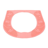 Four Season Universal Toilet Seat Cover Washable Silicone Non Slip Toilet Seat Cover Pad Pink - Front View