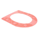 Four Season Universal Toilet Seat Cover Washable Silicone Non Slip Toilet Seat Cover Pad Pink - Side View
