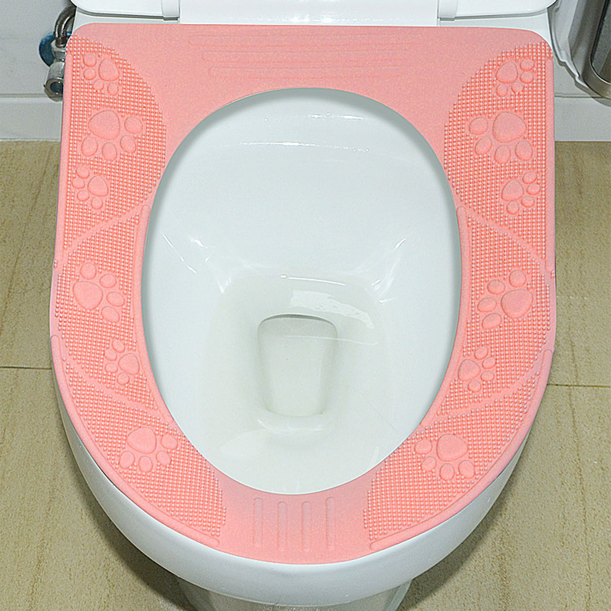 Four Season Universal Toilet Seat Cover Washable Silicone Non Slip Toilet Seat Cover Pad Pink
