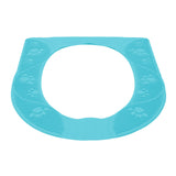 Four Season Universal Toilet Seat Cover Washable Silicone Non Slip Toilet Seat Cover Pad Sky Blue