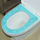 Four Season Universal Toilet Seat Cover Washable Silicone Non Slip Toilet Seat Cover Pad Sky Blue - Extra Image