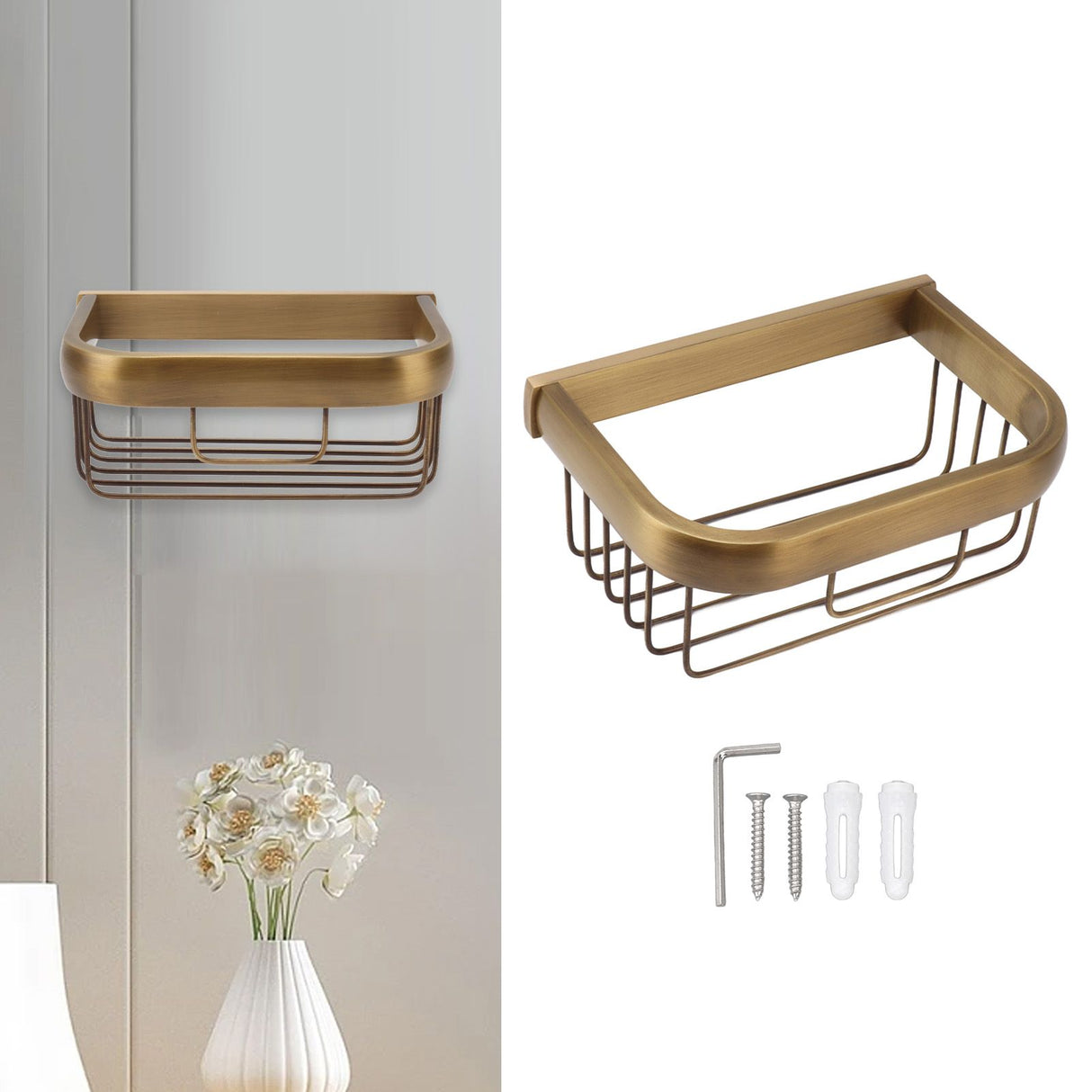 Wall Mount Tissue Holder Innovative Vintage Brass Bathroom Toilet Paper Holder for Kitchen Living Room Bathroom