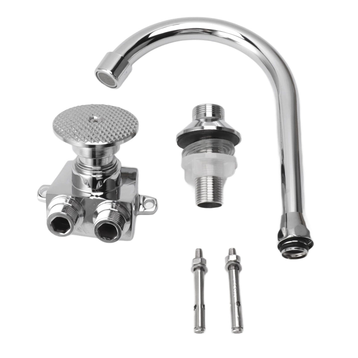 Foot Pedal Faucet Hands Free Foot Valve Flexible Hose Touchless Floor Mount Foot Control Faucet for Kitchen