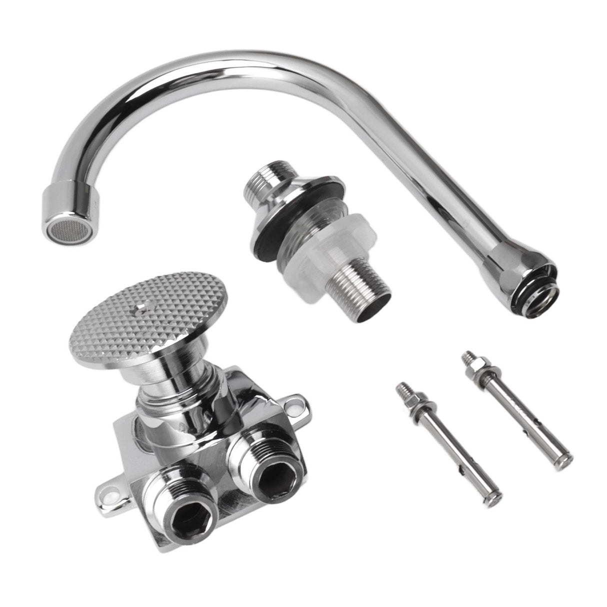 Foot Pedal Faucet Hands Free Foot Valve Flexible Hose Touchless Floor Mount Foot Control Faucet for Kitchen
