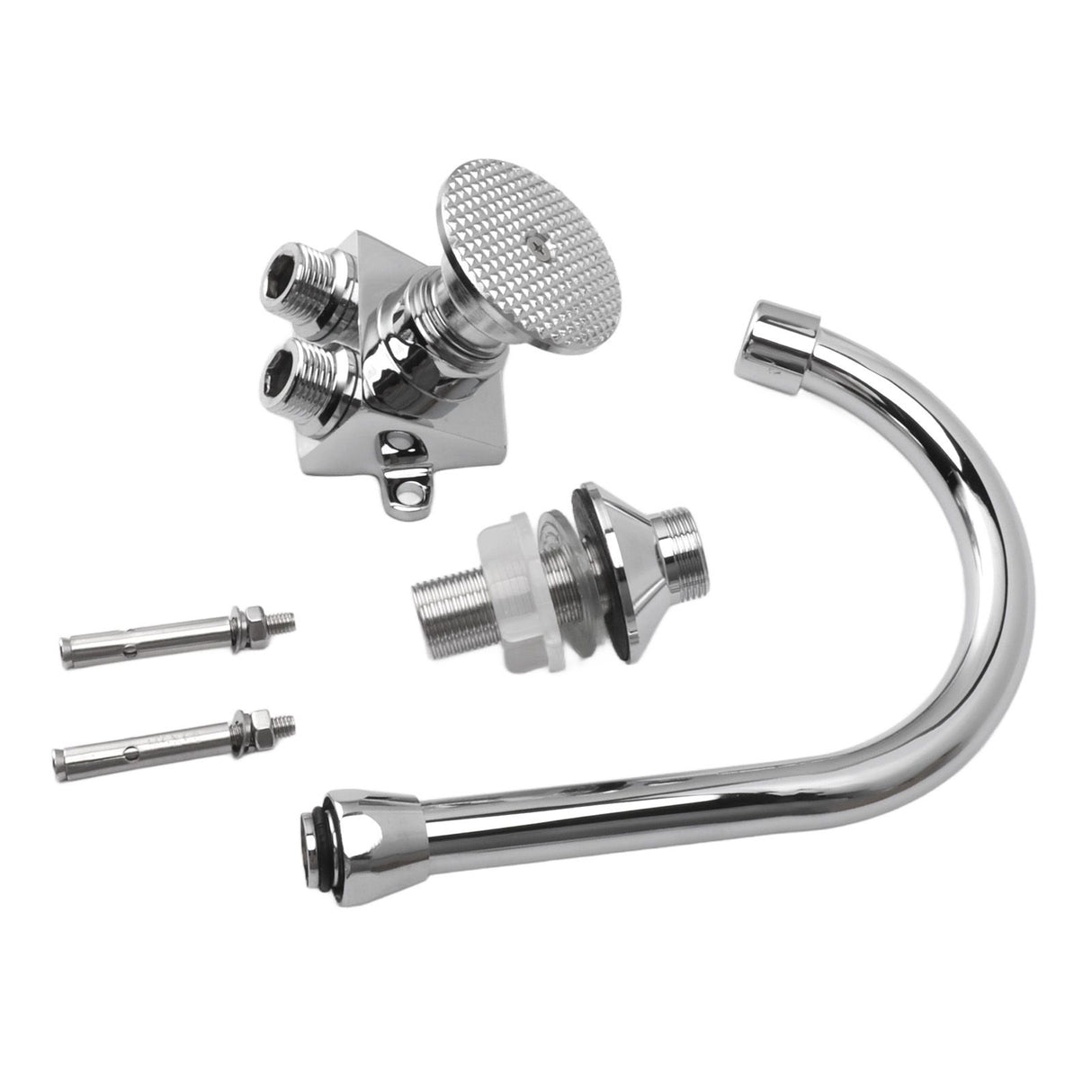 Foot Pedal Faucet Hands Free Foot Valve Flexible Hose Touchless Floor Mount Foot Control Faucet for Kitchen