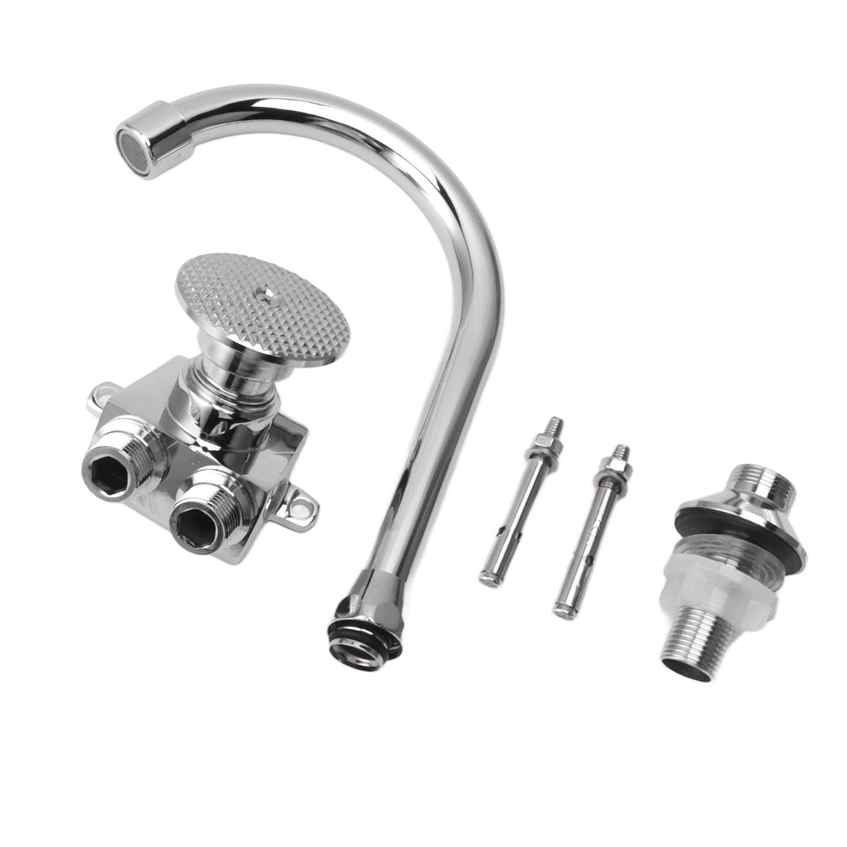 Foot Pedal Faucet Hands Free Foot Valve Flexible Hose Touchless Floor Mount Foot Control Faucet for Kitchen