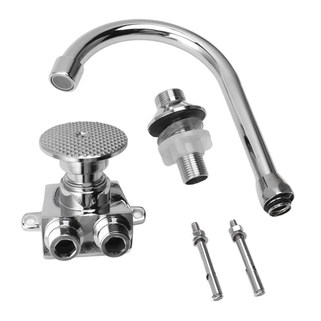 Foot Pedal Faucet Hands Free Foot Valve Flexible Hose Touchless Floor Mount Foot Control Faucet for Kitchen