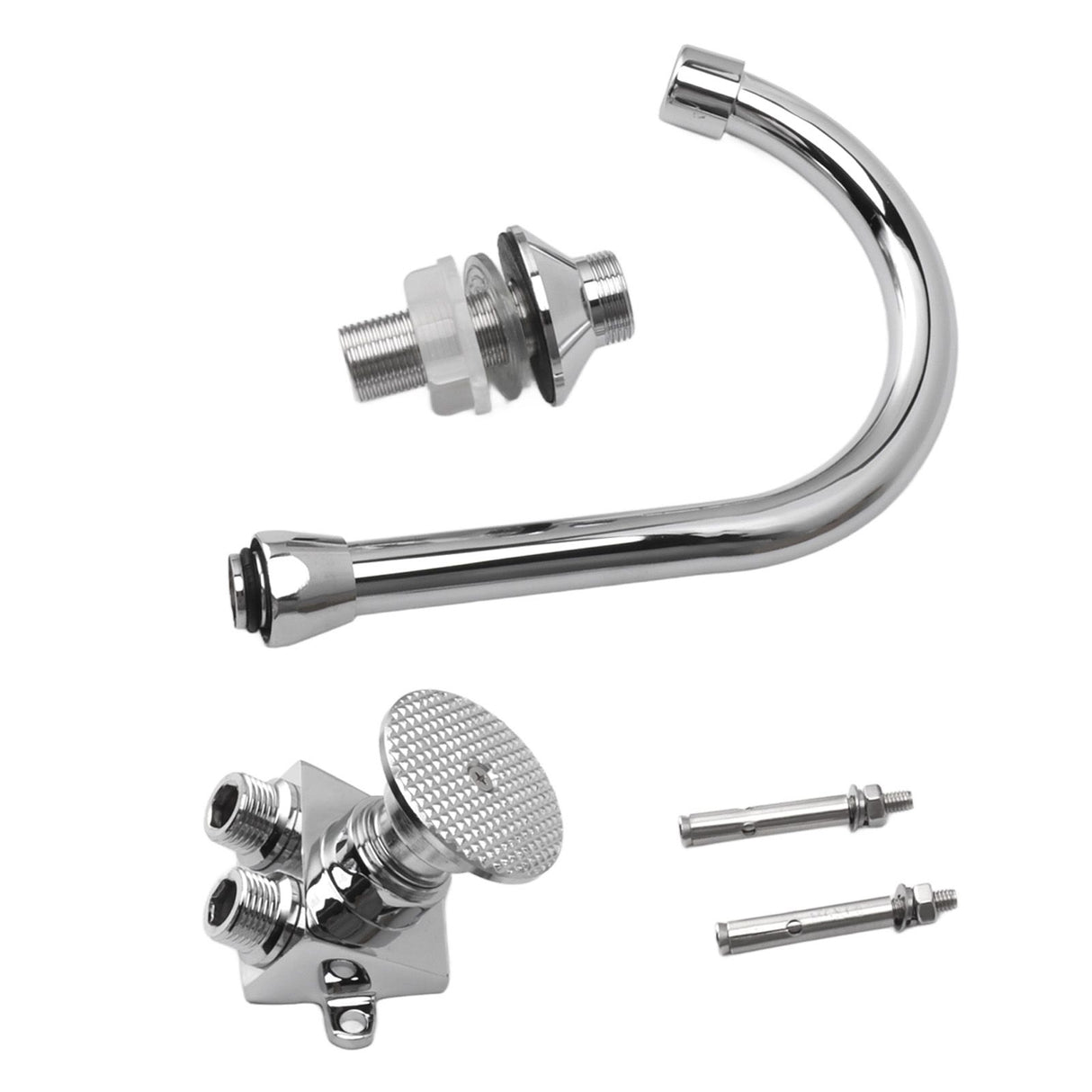 Foot Pedal Faucet Hands Free Foot Valve Flexible Hose Touchless Floor Mount Foot Control Faucet for Kitchen