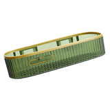 Wall Mounted Storage Rack Punch Free Shower Caddy Shelf Bathroom No Drilling Storage Rack for Household Long Strip ‑ Dark Green