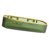 Wall Mounted Storage Rack Punch Free Shower Caddy Shelf Bathroom No Drilling Storage Rack for Household Long Strip ‑ Dark Green