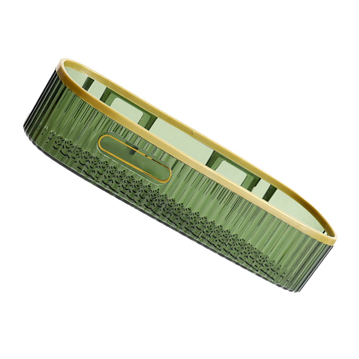 Wall Mounted Storage Rack Punch Free Shower Caddy Shelf Bathroom No Drilling Storage Rack for Household Long Strip ‑ Dark Green
