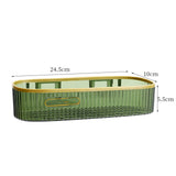 Wall Mounted Storage Rack Punch Free Shower Caddy Shelf Bathroom No Drilling Storage Rack for Household Long Strip ‑ Dark Green - Extra Image