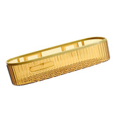 Wall Mounted Storage Rack Punch Free Shower Caddy Shelf Bathroom No Drilling Storage Rack for Household Long Strip ‑ Amber