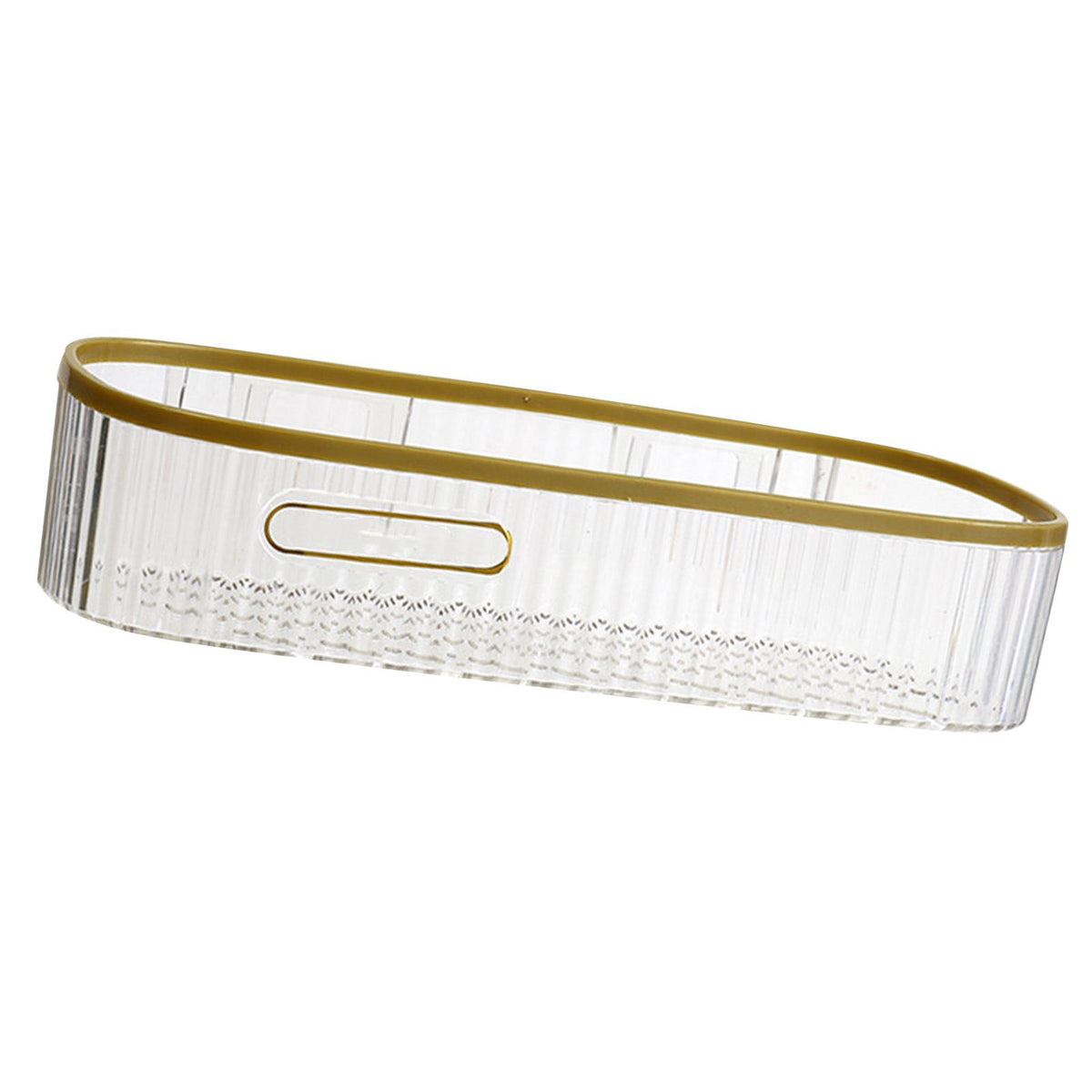 Wall Mounted Storage Rack Punch Free Shower Caddy Shelf Bathroom No Drilling Storage Rack for Household Long Strip ‑ Transparent