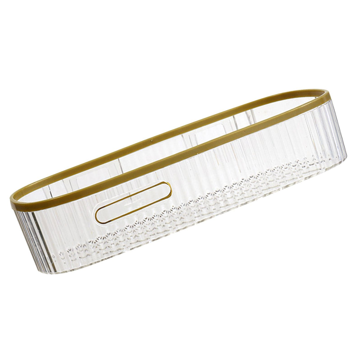 Wall Mounted Storage Rack Punch Free Shower Caddy Shelf Bathroom No Drilling Storage Rack for Household Long Strip ‑ Transparent