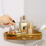Wall Mounted Storage Rack Punch Free Shower Caddy Shelf Bathroom No Drilling Storage Rack for Household Triangle ‑ Transparent - Extra Image