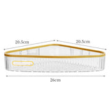 Wall Mounted Storage Rack Punch Free Shower Caddy Shelf Bathroom No Drilling Storage Rack for Household Triangle ‑ Transparent