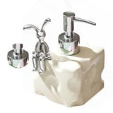 Shampoo Dispenser Bottle Ceramic Large Capacity Home Decoration with Pump for Bathroom Small White