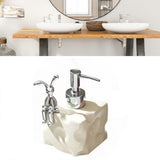 Shampoo Dispenser Bottle Ceramic Large Capacity Home Decoration with Pump for Bathroom Small White