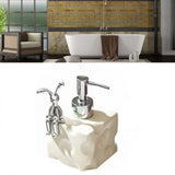Shampoo Dispenser Bottle Ceramic Large Capacity Home Decoration with Pump for Bathroom Small White