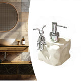 Shampoo Dispenser Bottle Ceramic Large Capacity Home Decoration with Pump for Bathroom Small White
