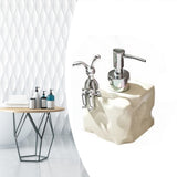Shampoo Dispenser Bottle Ceramic Large Capacity Home Decoration with Pump for Bathroom Small White - Low Angle