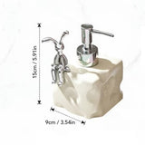 Shampoo Dispenser Bottle Ceramic Large Capacity Home Decoration with Pump for Bathroom Small White