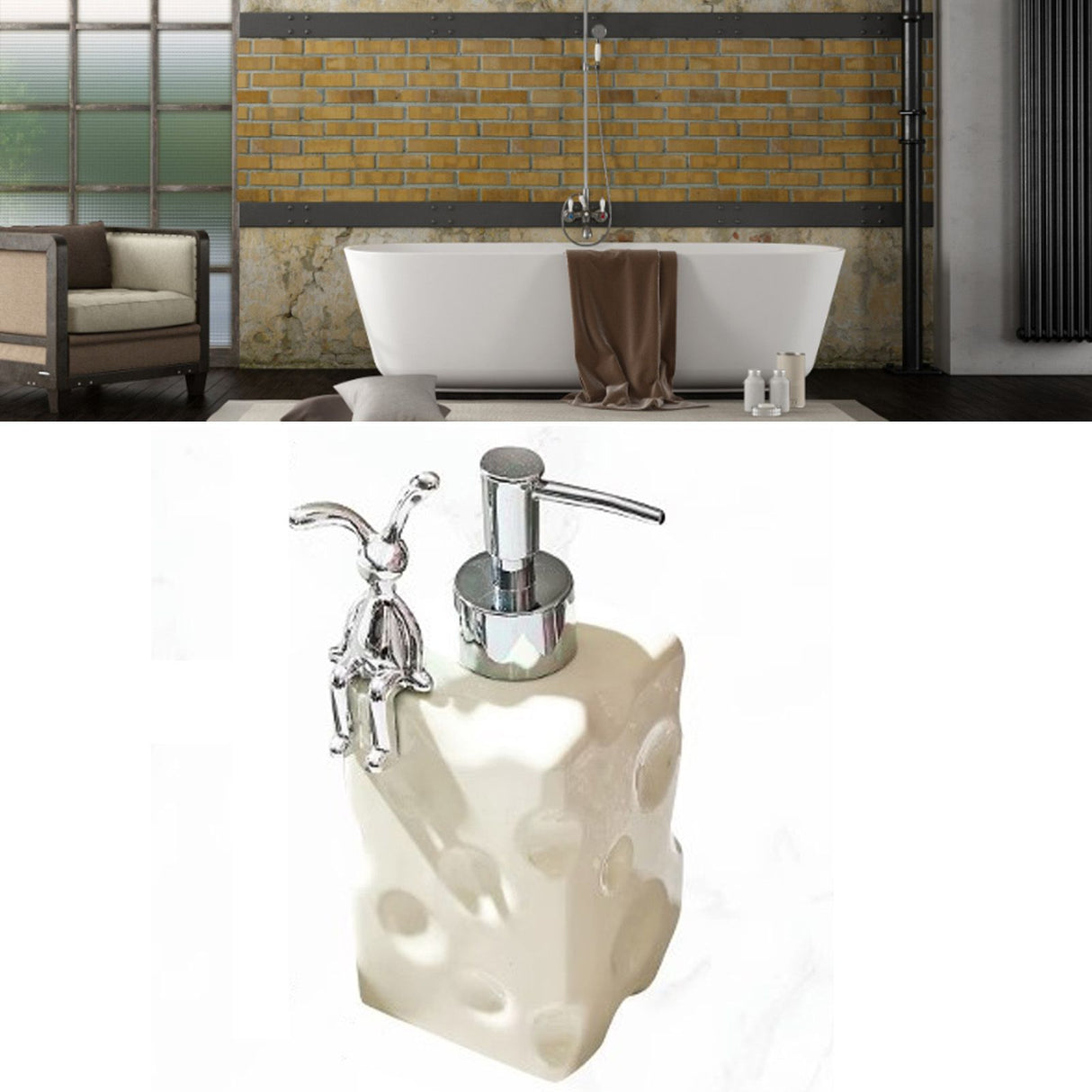 Shampoo Dispenser Bottle Ceramic Large Capacity Home Decoration with Pump for Bathroom Large White