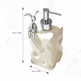 Shampoo Dispenser Bottle Ceramic Large Capacity Home Decoration with Pump for Bathroom Large White - Extra Image
