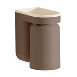 Wall Mounted Toothbrush Holder with Drainage Function Self Adhesive Toothbrush Holder with Cups for Bathroom Caramel Brown - Side View
