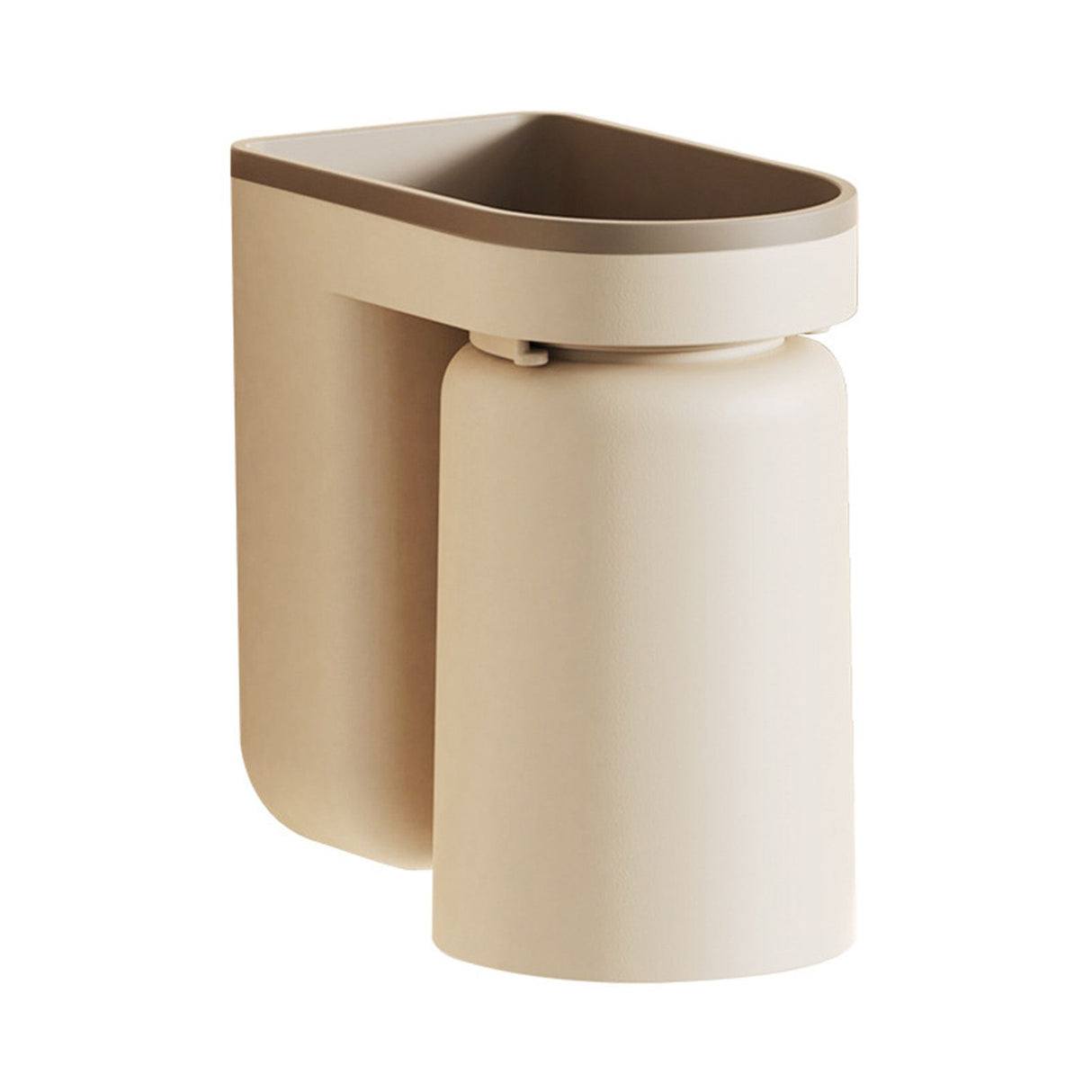 Wall Mounted Toothbrush Holder with Drainage Function Self Adhesive Toothbrush Holder with Cups for Bathroom Beige