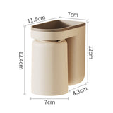 Wall Mounted Toothbrush Holder with Drainage Function Self Adhesive Toothbrush Holder with Cups for Bathroom Beige - Extra Image