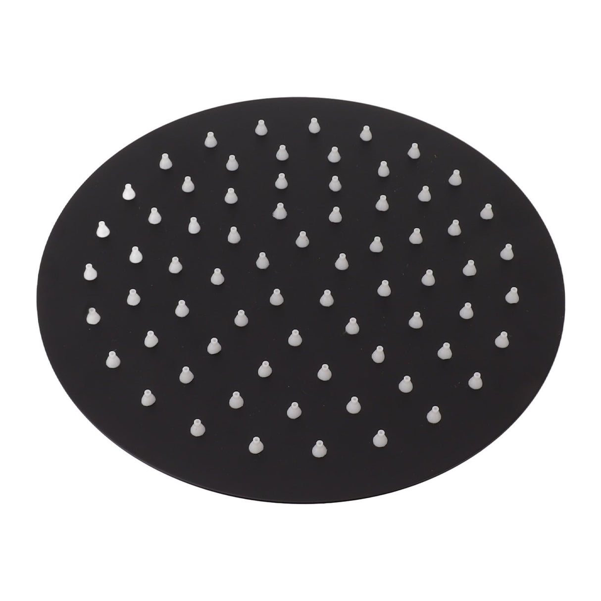 Ultra Thin Rainfall Shower Head Rain Waterfall Stainless Steel Fixed Showerhead Round Black 8in