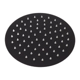 Ultra Thin Rainfall Shower Head Rain Waterfall Stainless Steel Fixed Showerhead Round Black 8in