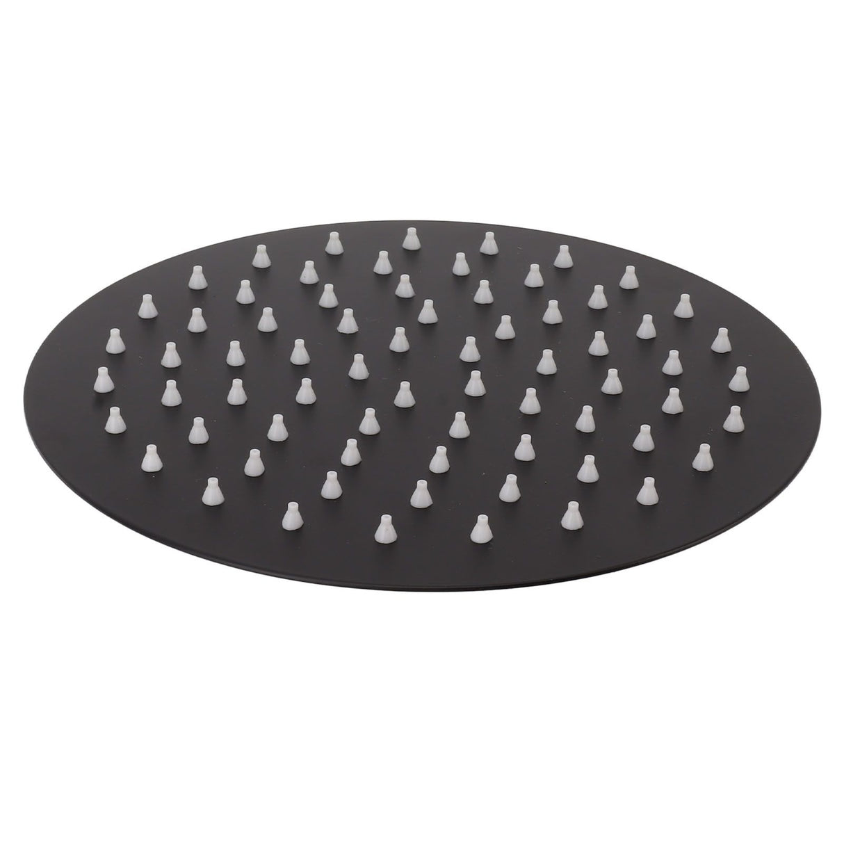 Ultra Thin Rainfall Shower Head Rain Waterfall Stainless Steel Fixed Showerhead Round Black 8in